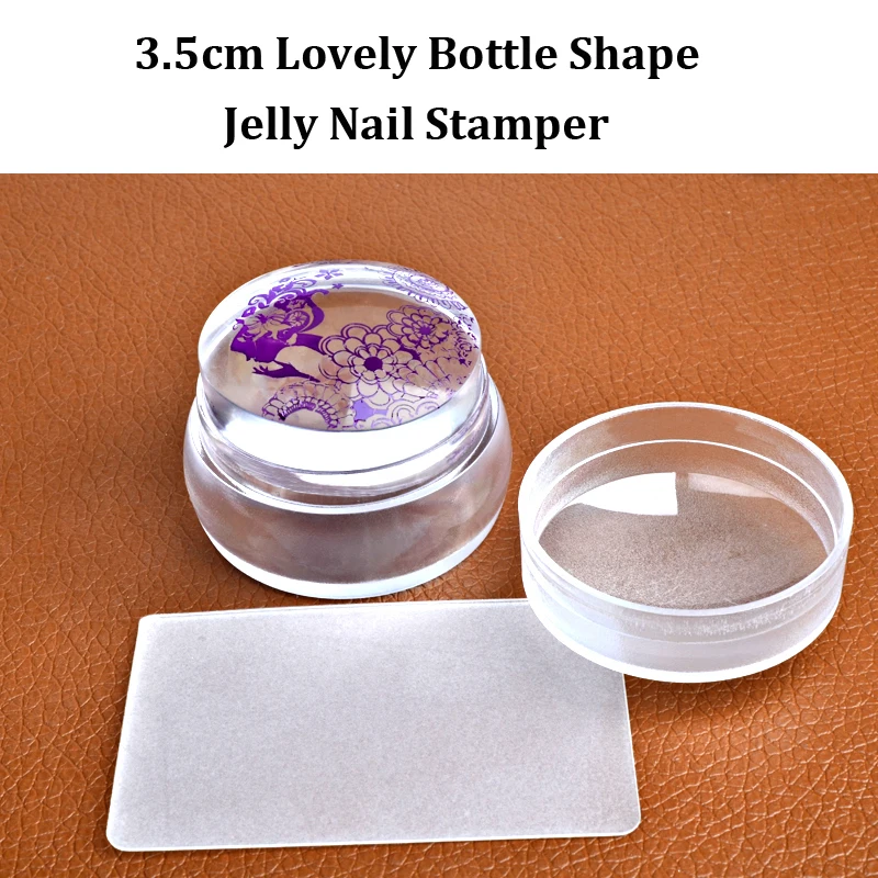 2016 Nieuwe Mooie Ontwerp Matte Nail Art Stamper Schraper Met Cap Siliconen Jelly 3.5Cm Nail Stamp Stempelen Gereedschappen