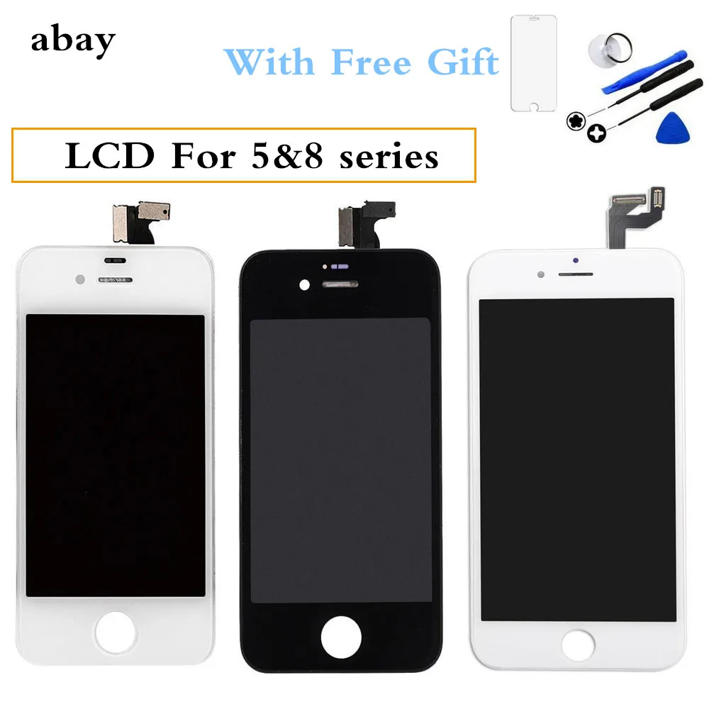 

LCD Touch Screen Digitizer Display Assembly Replacement for iPhone 8 plus 8G 5 5C 5S LCD + Tools +tempered glass AAA Quality