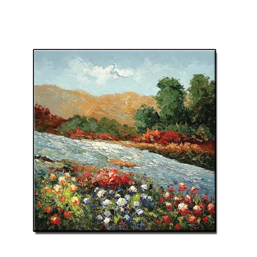 

Free shipping Mordern natural beautiful Rural scenery oil painting on canvas HD printings on canvas wall art decoration picture