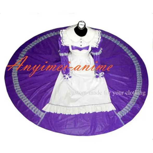 

Sexy sissy maid PVC dress purple lockable Uniform cosplay costume Tailor-made[G263]
