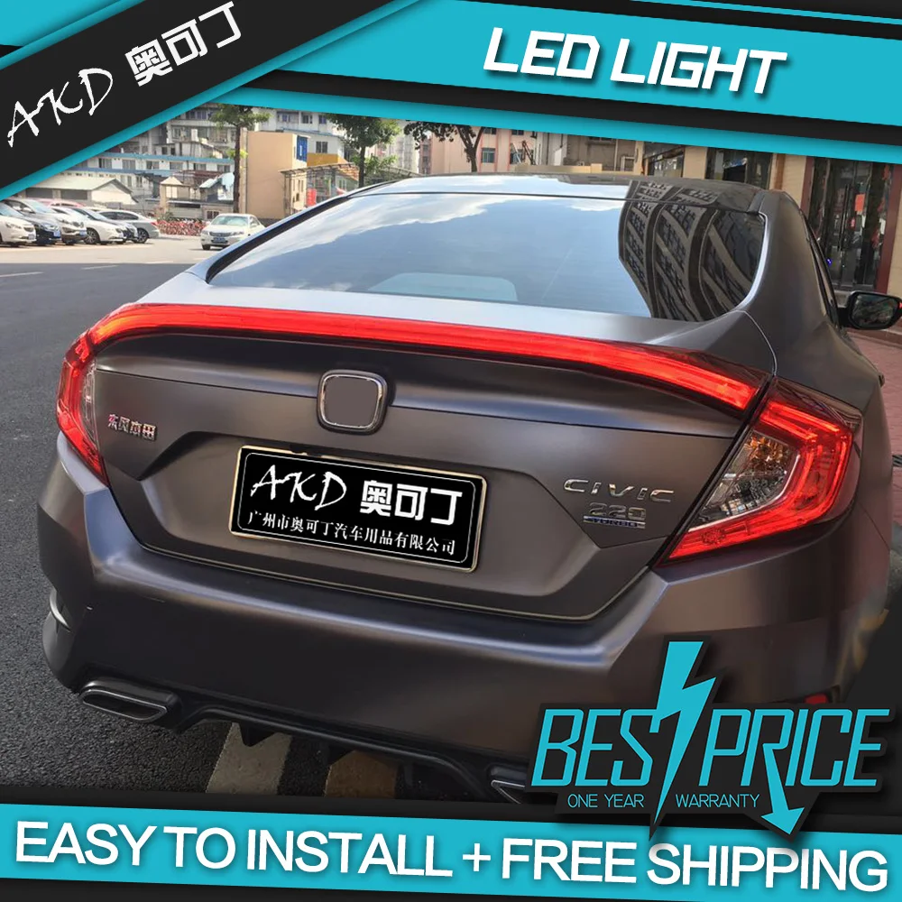 AKD tuning cars Tail lights For Honda CIVIC X G10 2015 2018 Taillights