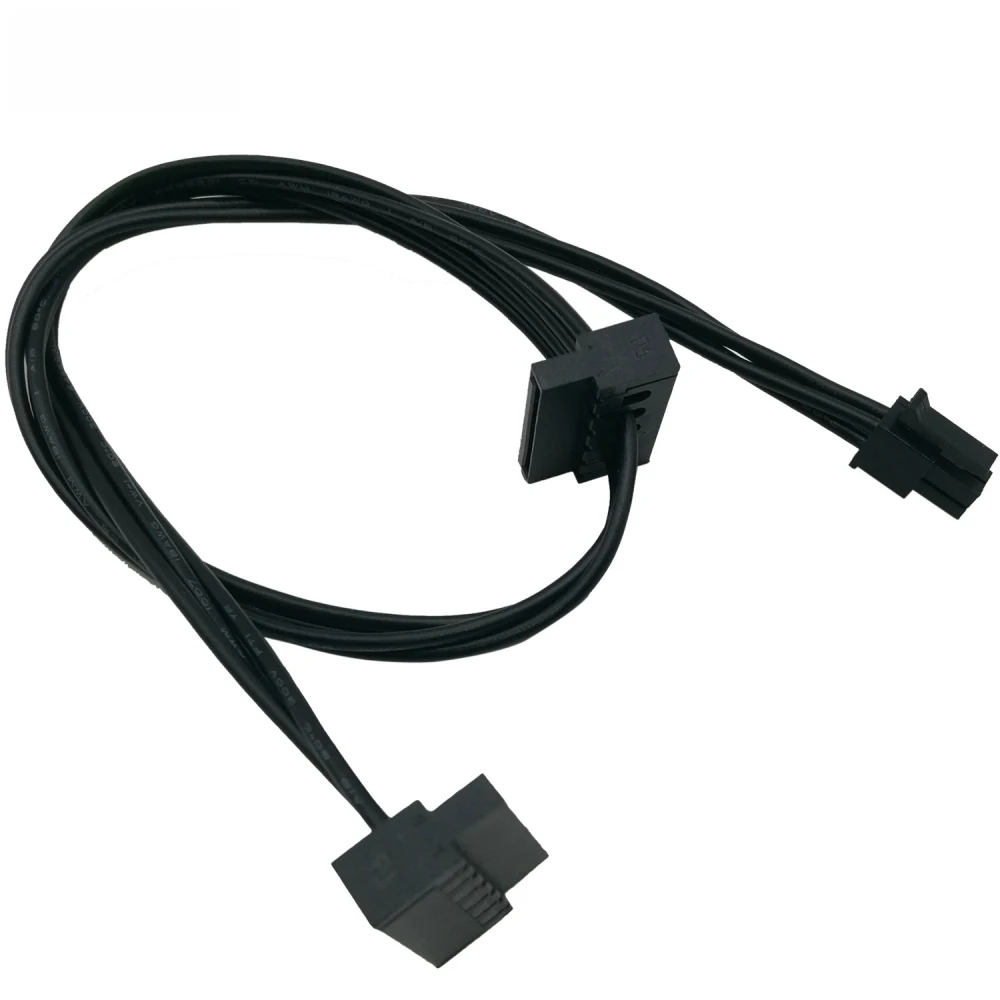 

Motherboard ATX Mini 4 Pin to 2X Right-Angle 15 Pin SATA SSD Power Supply Adapter Cable For Lenovo M410 M415 B415 510SA