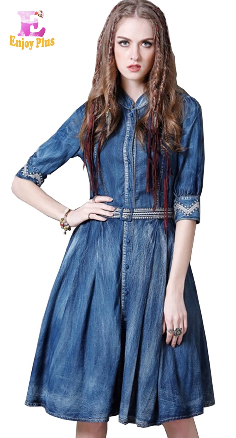 S M L High Quality chest 86 94cm vintage cotton summer 2017 blue jeans