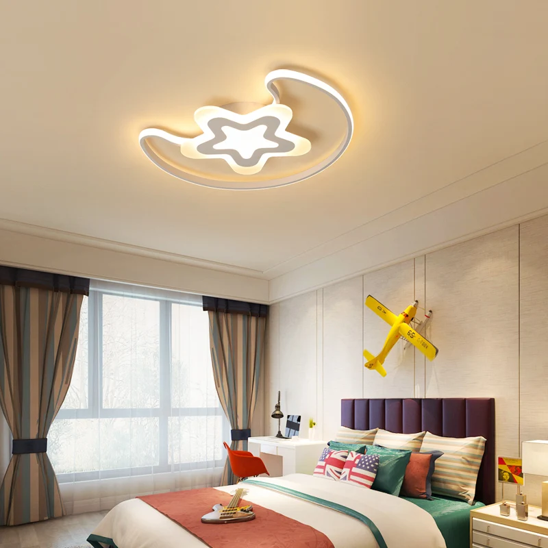 

Moon And Star Modern LED Ceiling Lights Iron Acrylic White LED Ceiling Lamp For Bedroom Children's room table lamp home lighting