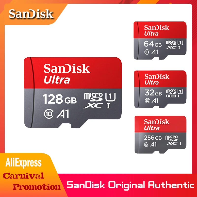 SanDisk 100 МБ/с. 64 ГБ Micro SD карты 256 ГБ 128 ГБ 64 ГБ 32 ГБ 16 ГБ U1 класса 10 карт памяти microsd флэш-карты