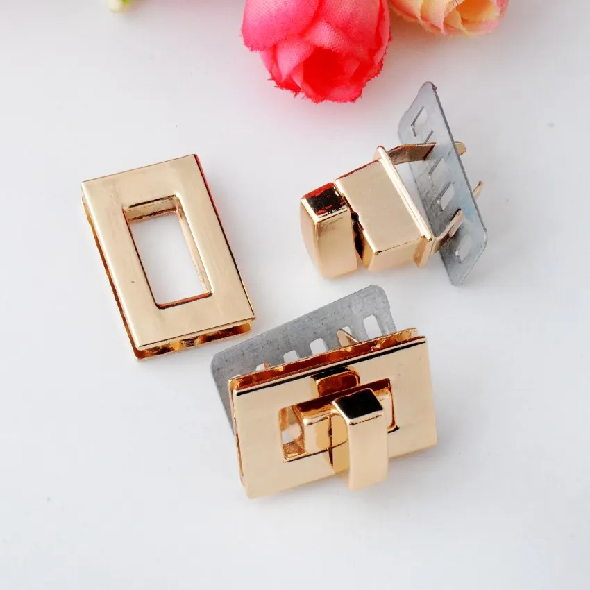 

Free Shipping 1 Sets Purse Twist Turn Lock Golden Metal Hook Box Latches Clasp Bag Lock Trunk Purse Lock 26x16mm F1468