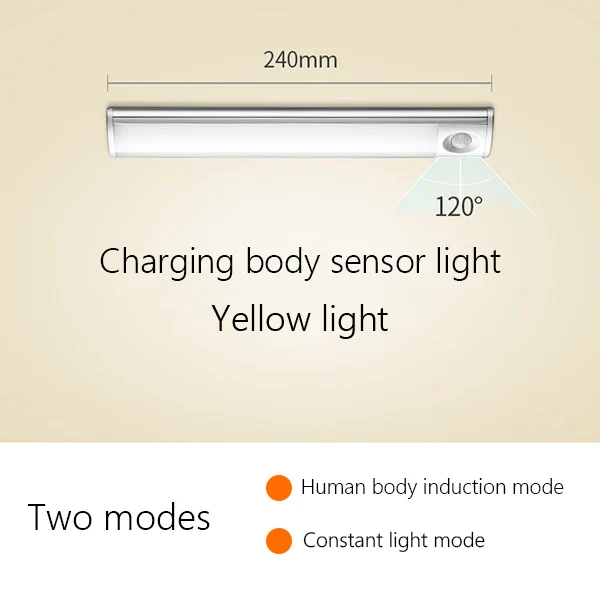 Xiaomi Youpin Wanhuo LED mirror headlamp induction toilet non-punching night lamp charging bedside bedside household bedside - Color: Warm M