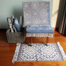 Современный марокканский смешанный ковер, цветочный хлопковый коврик с бахромой, многофункциональный коврик для двери, ковер 60x90 см 60x130 см