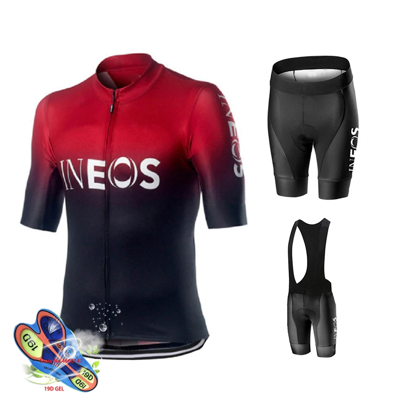 

2019 New INEOS Summer Cycling Jersey Set Breathable Team Racing Sport Bicycle Jersey Mens Cycling Clothing Short Bike Jersey Set