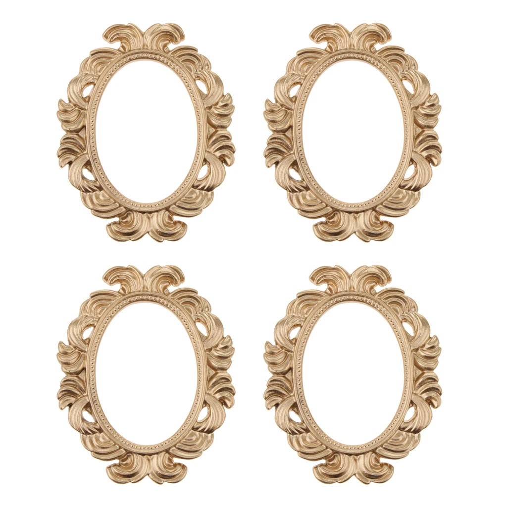 

Pack of 4 Novelty Baroque Oval Resin Table Wall Door Frame Wedding Party Photo Prop