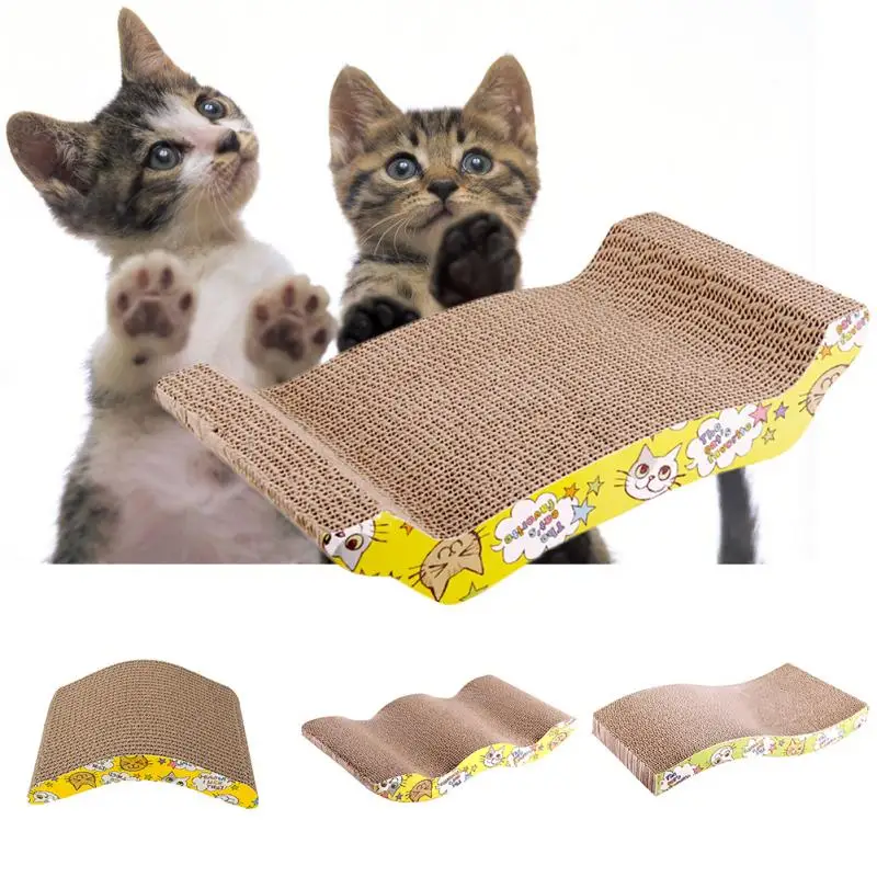 Funny Cartoon Cats Corrugated Paper Scratching Board Cat Kitten Scratch