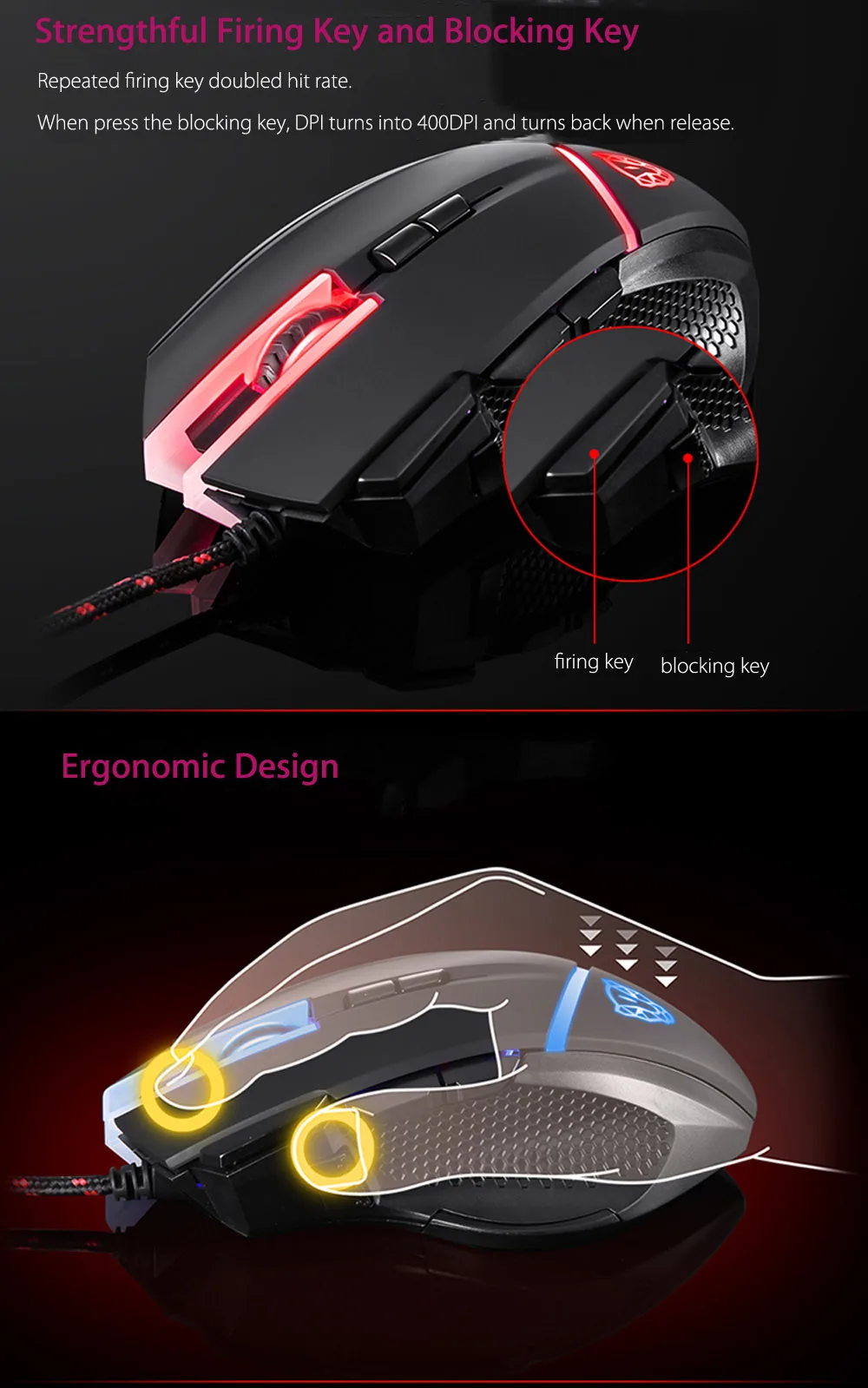 Motospeed V18 профессиональная Проводная игровая мышь USB RGB светодиодный подсветка клавиатура мышь для ПК ноутбук Настольный компьютер геймер мышь