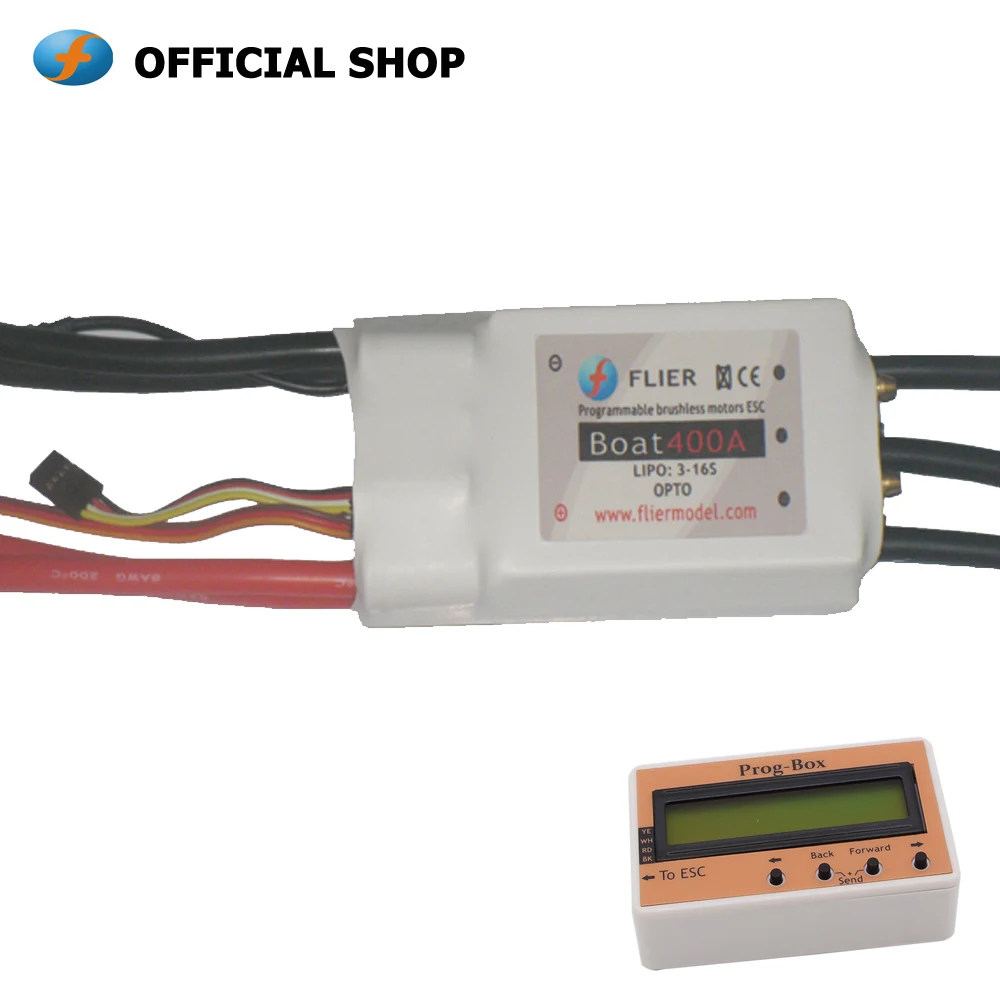 

Flier 3-16s super HV Controller 400A ESC for marine with program box