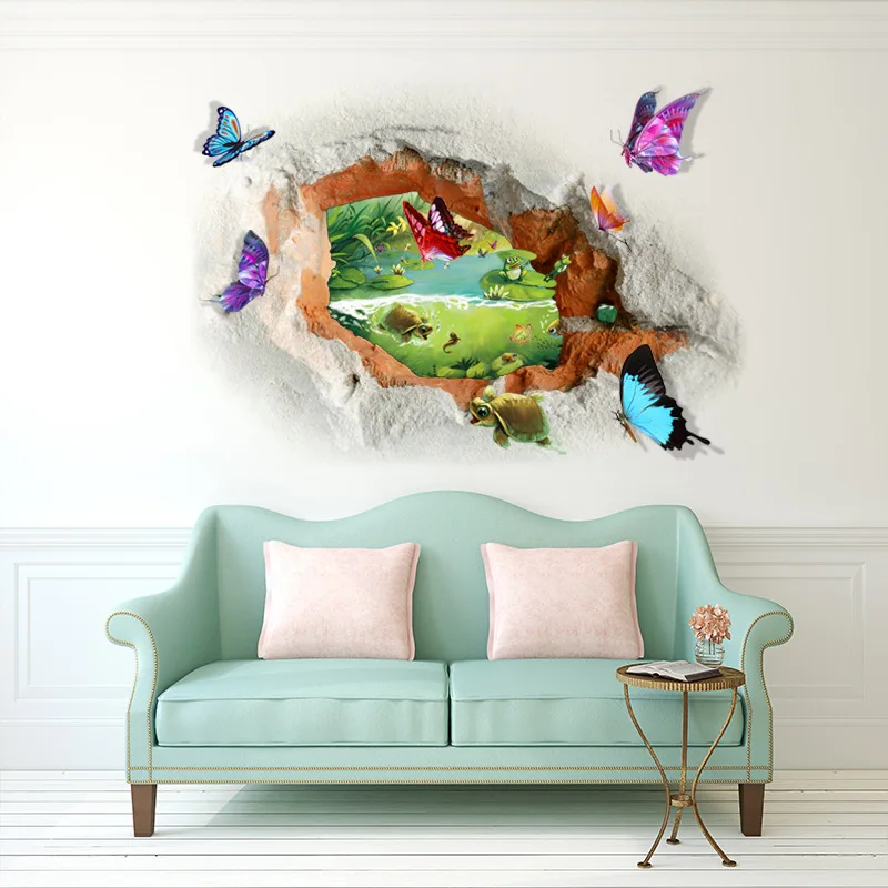 Home Decor 3D мебель стены наклейки Съемный Красочные бабочки стены наклейки домашнего декора фотографии