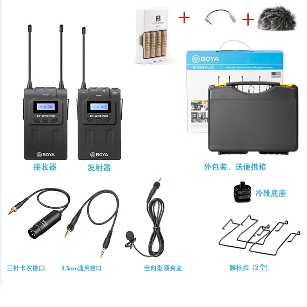 BOYA BY-WM8 Pro K1 UHF Двухканальный беспроводной микрофон Lavalier для Canon Nikon DSLR Camera Camcorder MIC