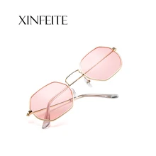 Xinfeite Солнцезащитные очки Модные индивидуальные маленькие металлические полигональные красочные UV400 летние солнцезащитные очки для мужчин и женщин X388