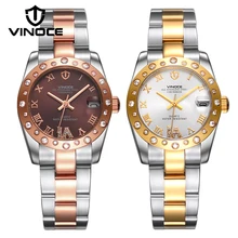 VINOCE Bracelet Watch 2017Top Brand Luxury Watch Women Stainless Steel Crystal Diamond 100M Waterproof Relogio Feminino #633278