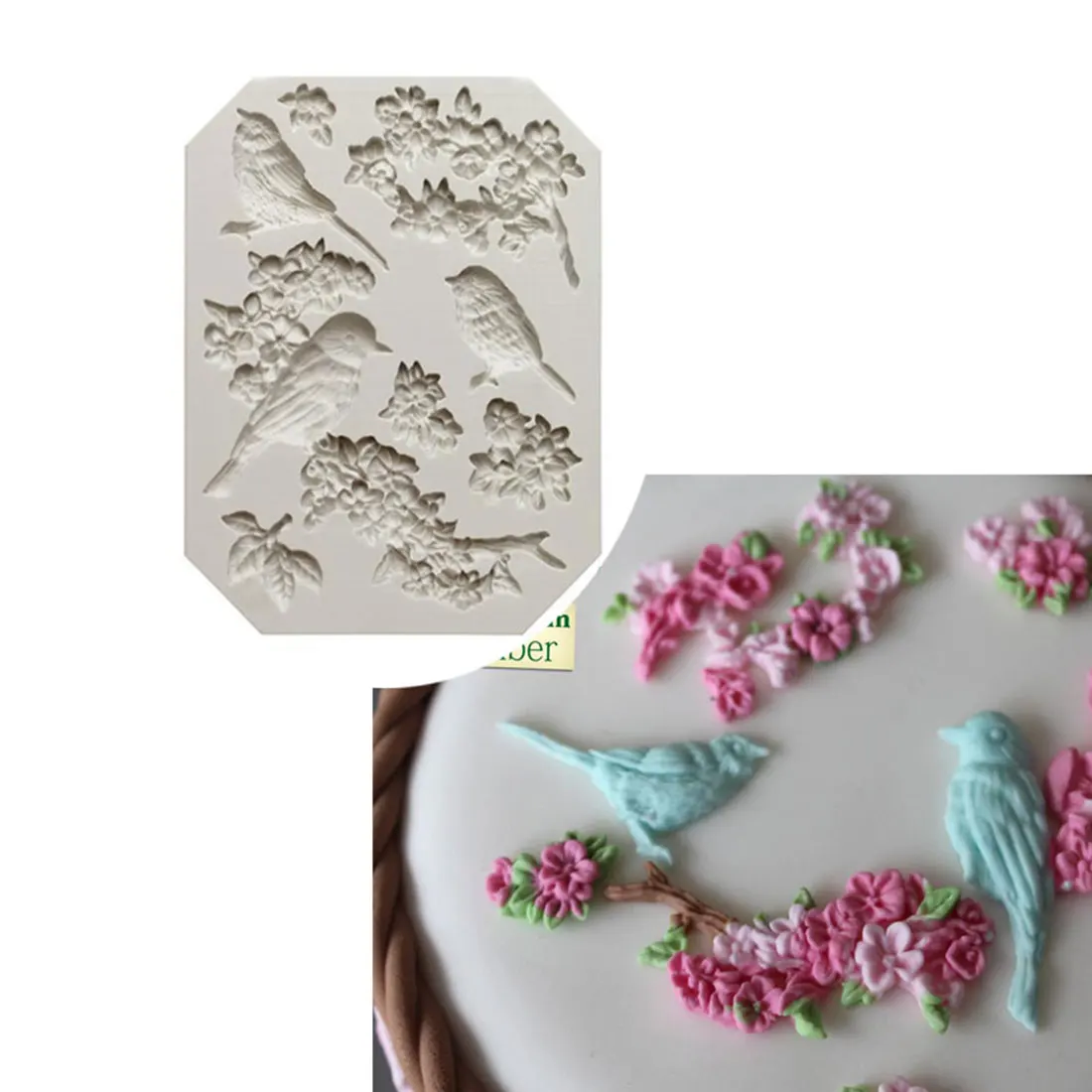 

Good Sugarcraft Bird And Flower Silicone Mold Fondant Mold Cake Decorating Tools Chocolate Gumpaste Mold