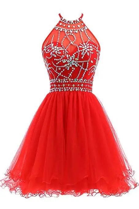 Шикарные Короткие Розовые платья для выпускного 2019 Vestidos Festa Курто Высокая шея Homecoming платье для девочек Выпускной Вечерние