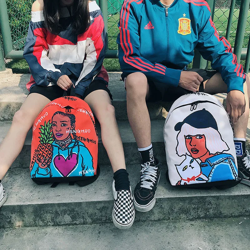 Menghuo Fresh Style Women Backpacks Full Print Bookbags 3D Backpack School Bag for Girls Rucksack Female Travel Backpack Mochila (46)