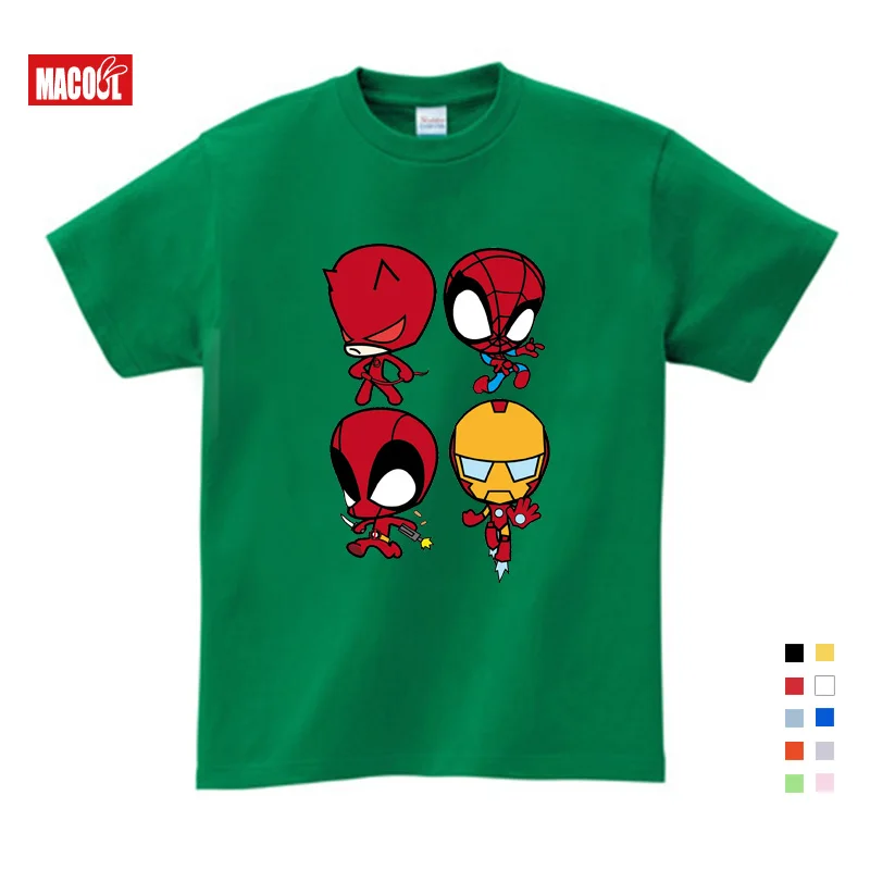 2019 T-shirt Superman/Batman/spider Man/captain America /Hulk/Iron Man / T Shirt Boy Girls Printing T-shirt 3T-9T