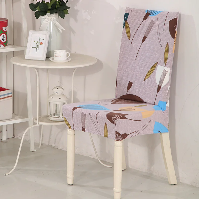 Monily Washable Elastic Spandex Polyester Modern Chair Cover Durable Colorful Printing Geometric Dining Seat Protector Cover 