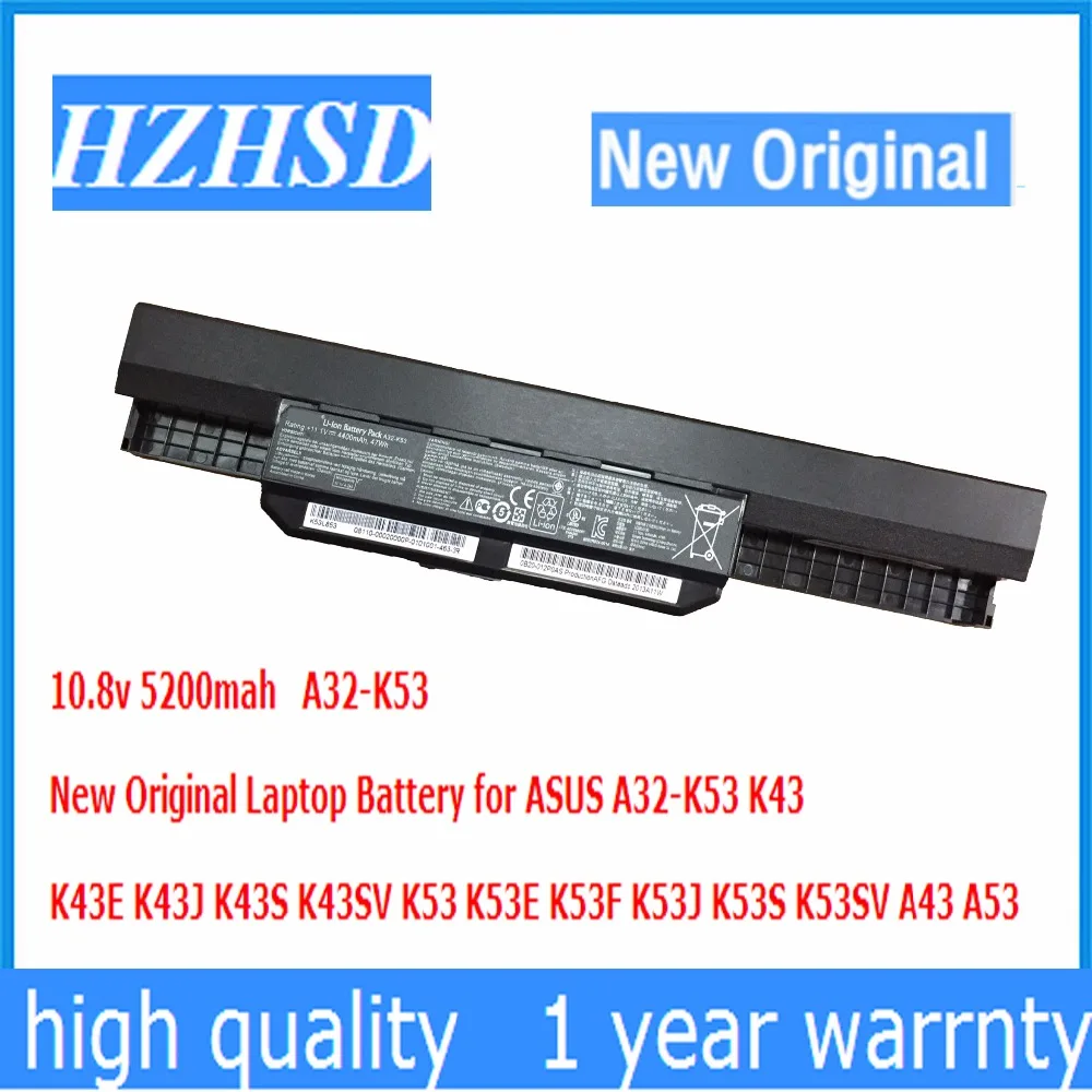 Beste 10.8 v 5200 mah Nieuwe Originele A32 K53 Laptop Batterij voor ASUS K43 K43E K43J K43S K43SV K53 K53E K53F K53J K53S K53SV A43 A53
