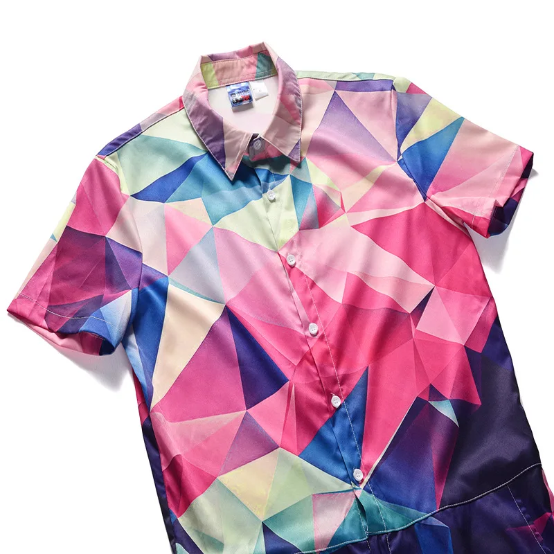 Новый 3d принт Гавайский модный топ рубашки высокого качества повседневные мужские европейские размеры удобные комбинезоны с коротким