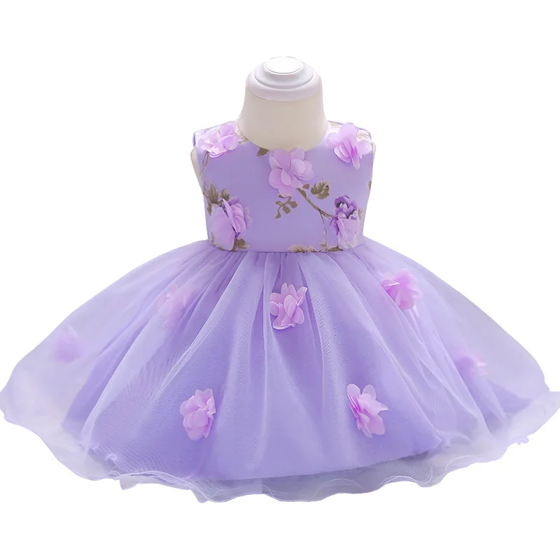 

Korean Version Baby Girl Dress Printed Butterfly Petals Age Wash Dress Screen Princess Dress Princess Costume Children Clothing