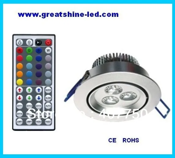 

China made high power IR remote rgb 3X1W led ceiling light used for dancing halls and music halls