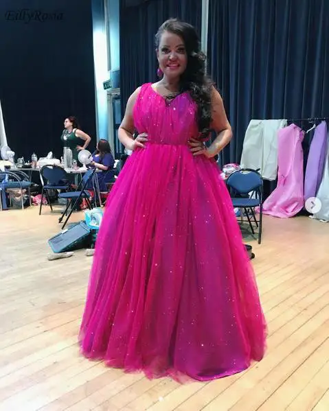 fuchsia plus size formal dresses