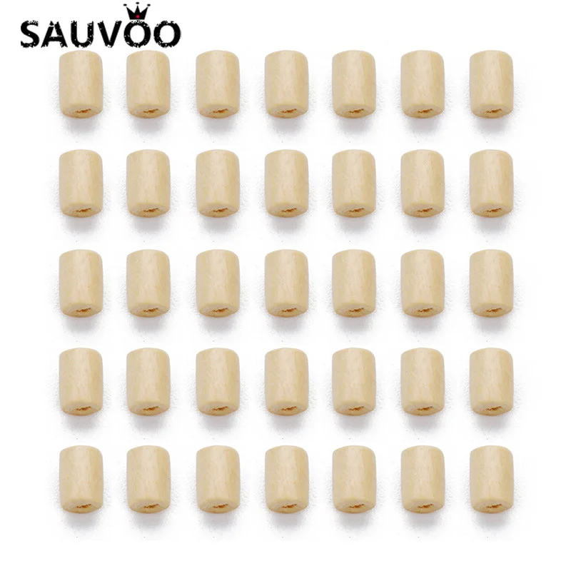 Sauvoo 500 шт. 4 5X6 мм натуральные деревянные бусины без вреда Loose Spacer для детей DIY