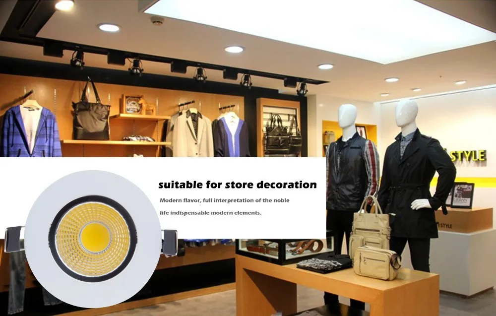 Dimmable Recessed LED Downlight COB 6W 9W 12W 15W Dimming LED Spot Light LED Ceiling Lamp AC 110V 220V Free shipping