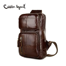 Clásico Patrón de Los Hombres de Cuero Genuino Cross Body Bag Pecho Paquete 802075
