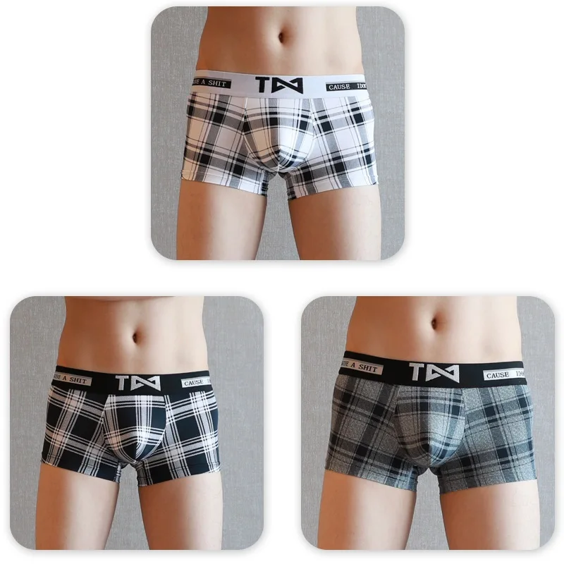 men boxer shorts Стиль, 3 штуки, боксеры для мужчин, мягкое дышащее нижнее белье, Hombre Slips, мужские шелковые модные полосатые шорты высокого качества - Цвет: men boxer shorts