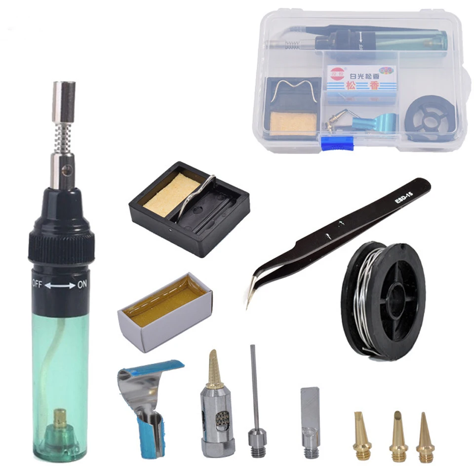 M-Triangle 1300 Degree Gas Soldering Iron Pen Shaped Cordless DIY Butane Gas Gun Torch Welding tool Portable outdoor Soldering 
