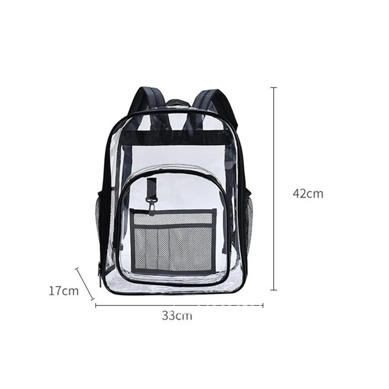 

OEM 2019 Waterproof Backpack Transparent Clear Plastic for Teenage Girls PVC School Bags Shoulders Bag space backpack notebook
