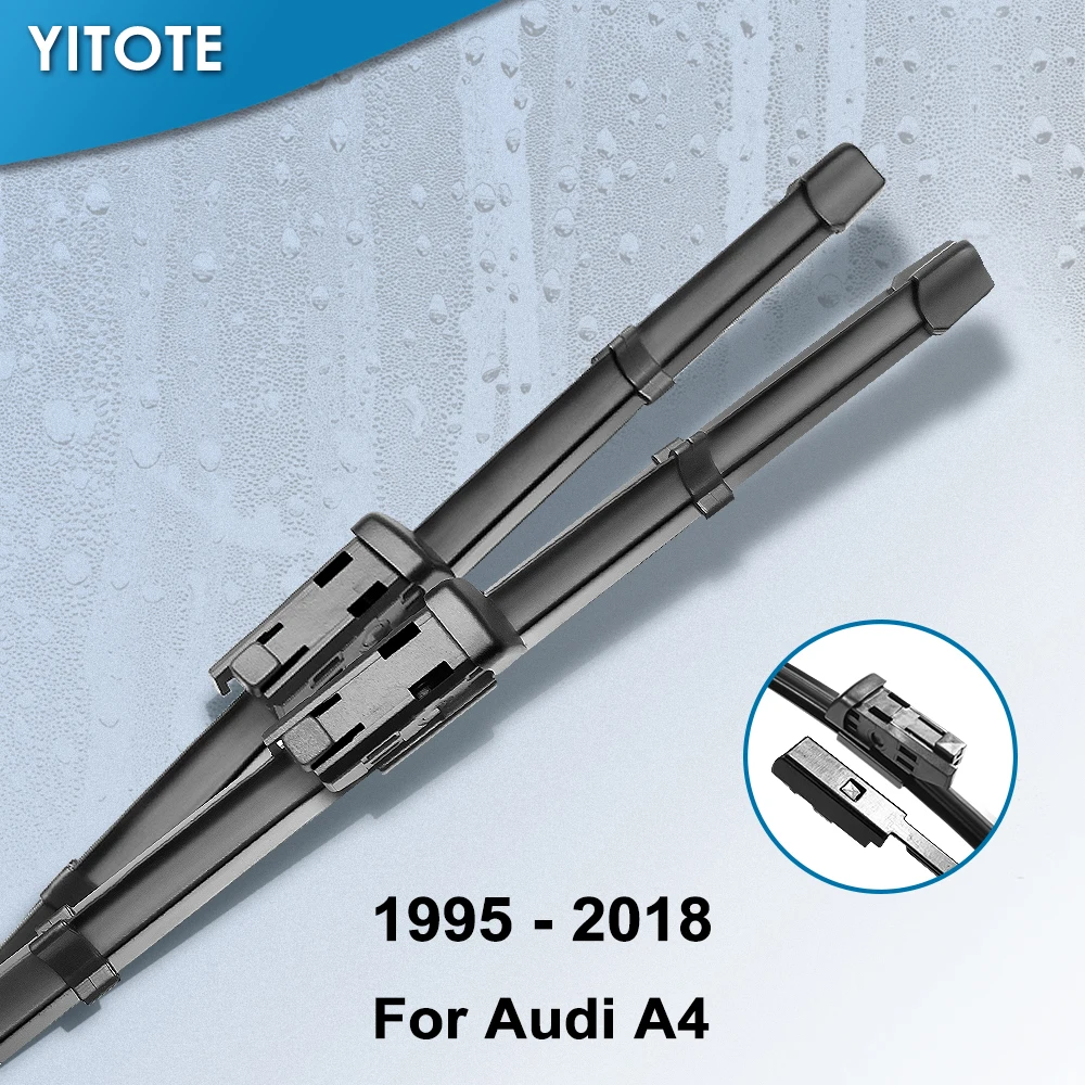 

YITOTE Wiper Blades for Audi A4 B5 / B6 / B7 / B8 / B9 Hook / Latch / Slider / Push Button Arms Model Year from 1995 to 2018