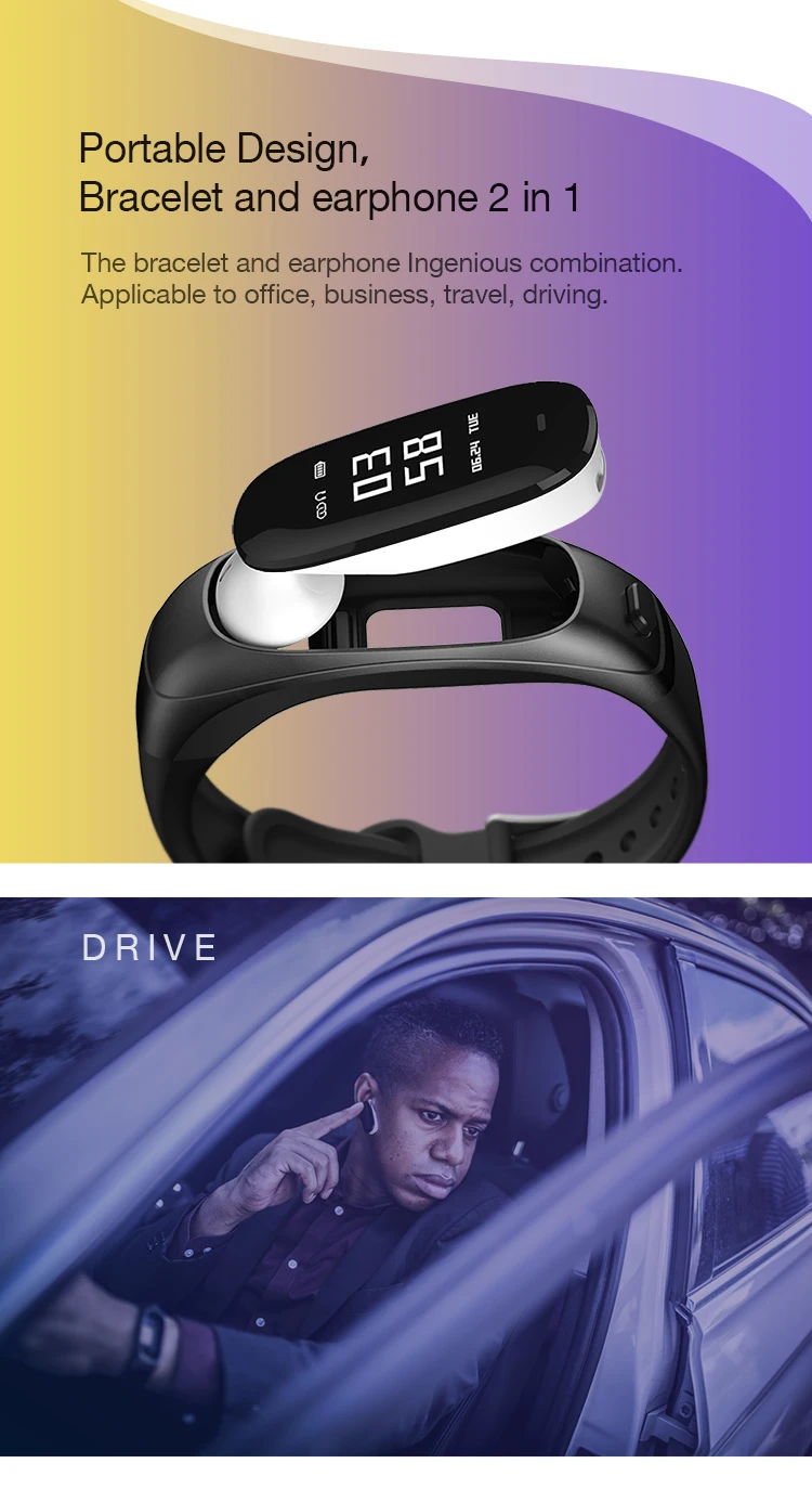 Kinyo V08 Беспроводной наушники Smart Band 2 в 1 Bluetooth гарнитура браслет Heart Rate крови Давление мониторинг смарт-браслет