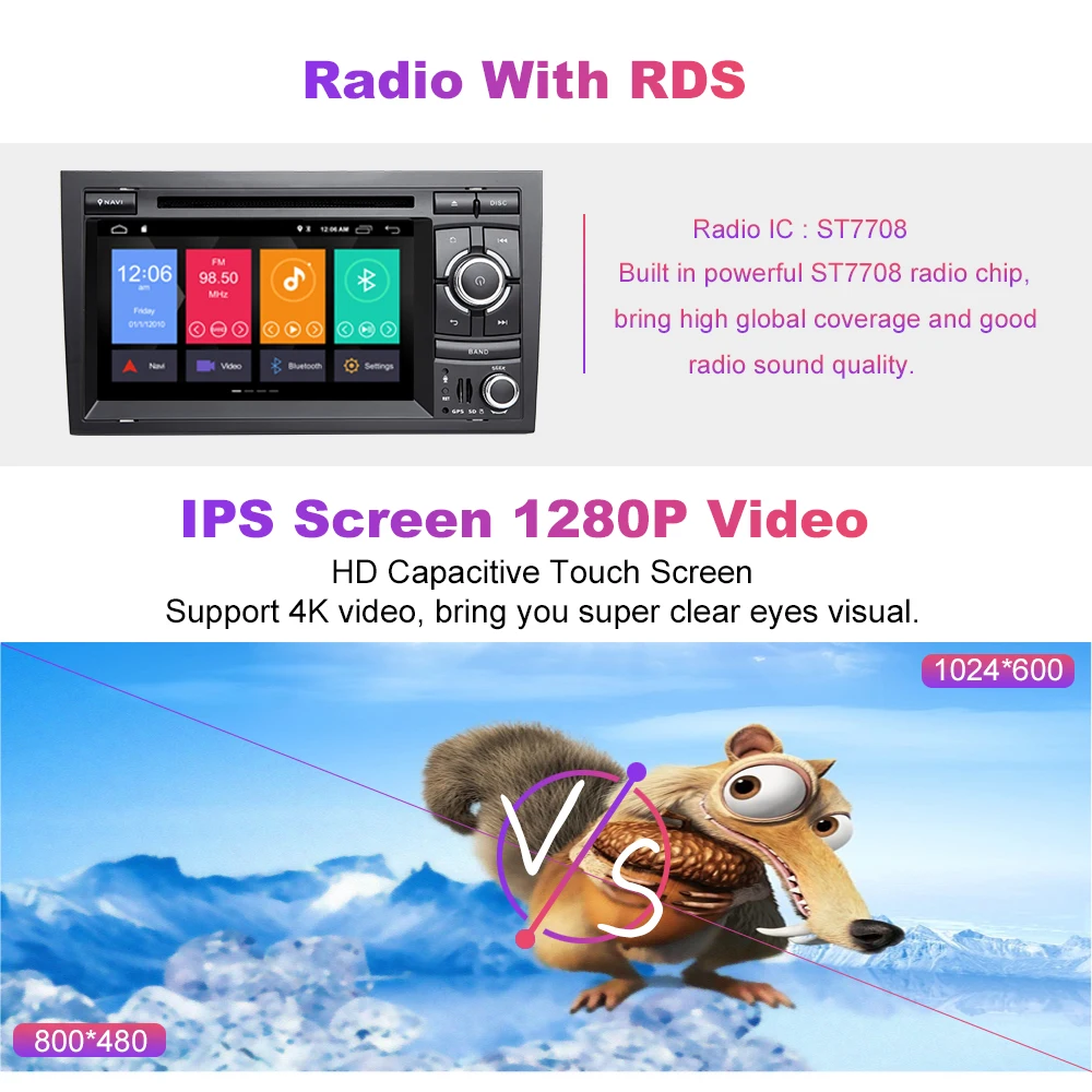 IPS 2 Din Android 9.0 Car Radio DVD Player For Audi A4 B6 B7 Seat Exeo S4 B7 B6 RS4 B7 Multimedia GPS Navigation Stereo 2GB DSP