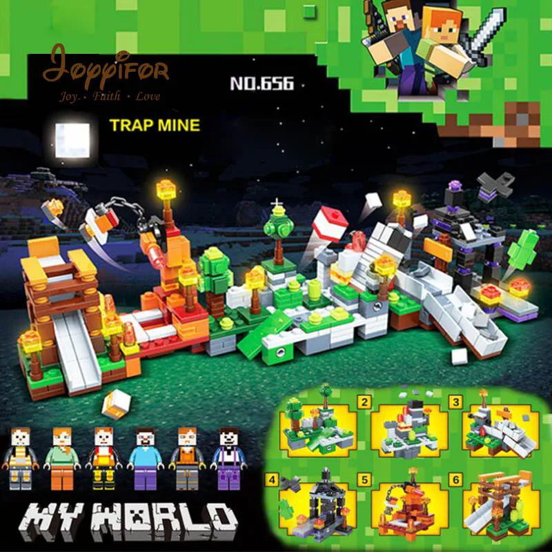 

Joyyifor My World Action Figures Building Blocks 6 in 1 DIY Trap Mine Bricks Compatible LegoINGlys Toys for Children Kids Gifts