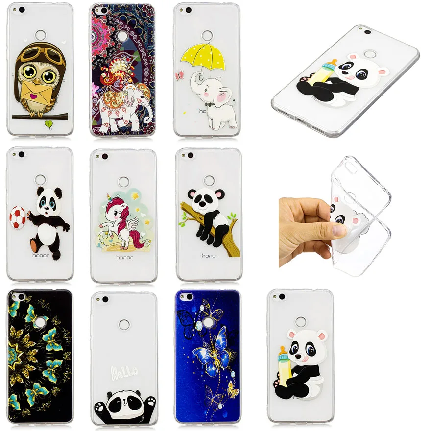 Back phone cases for Huawei P8 Lite 2017 Cute Animal Butterfly Soft Silicone TPU Case For Cover |
