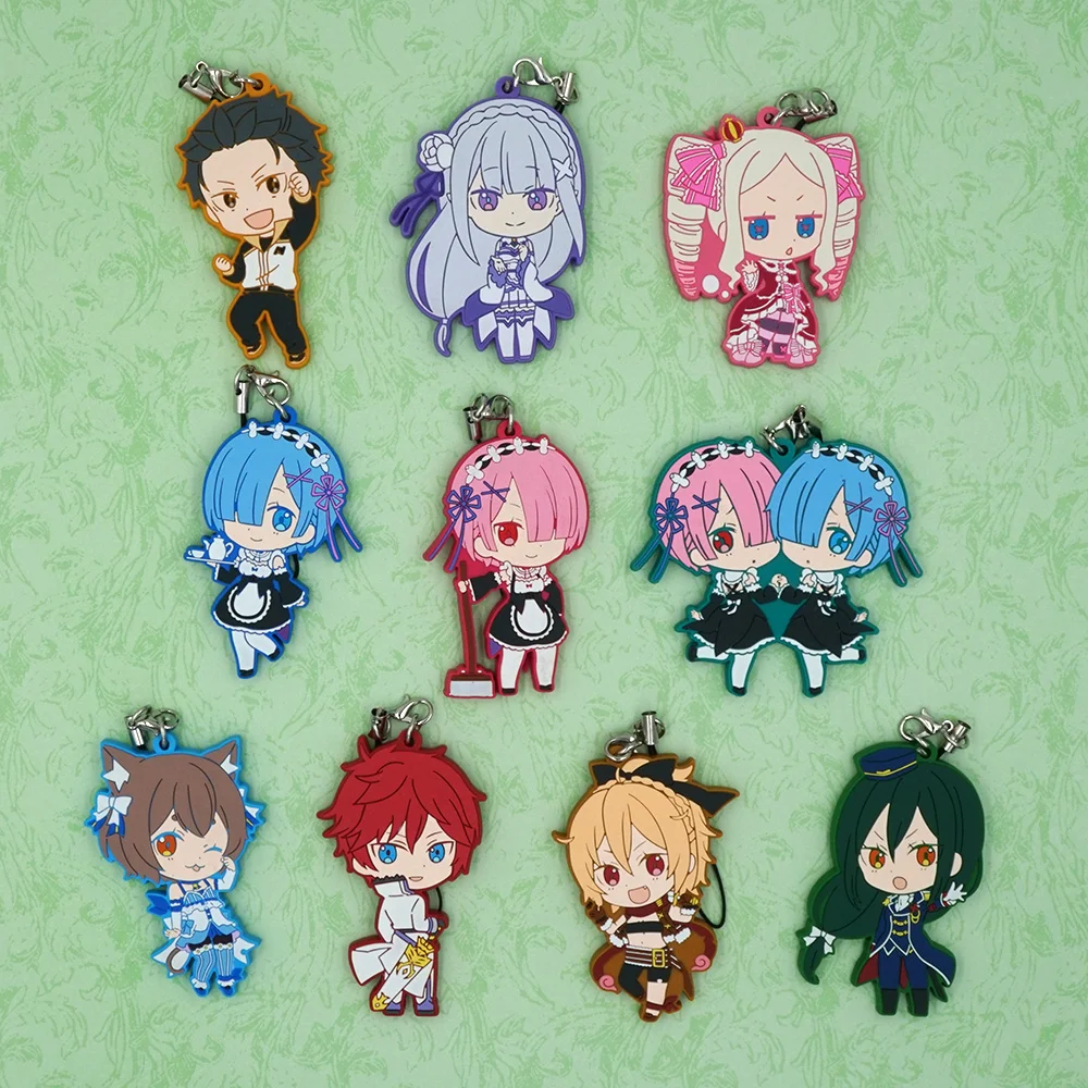 Резиновый брелок для ключей Rezero Relife Emilia Rem Ram Natsuki Subaru beатрис Войлок Felix аниме Re:Zero