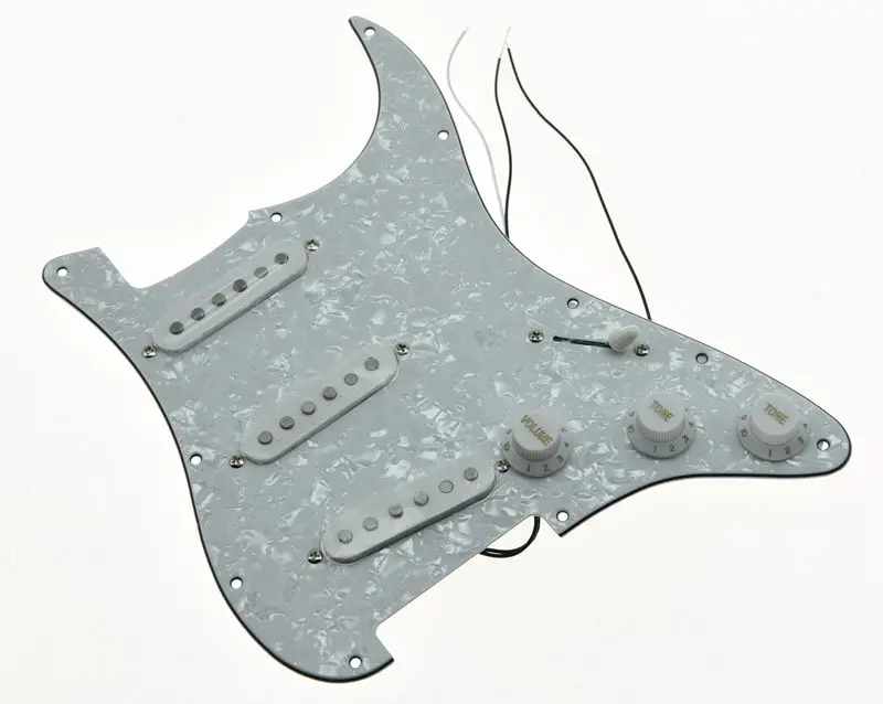 Loaded Prewired ST Strat Pickguard with Alnico Pickup White Pearl for USA Fender цена Loaded Prewired ST Strat Pickguard with Alnico Pickup White Pearl for USA Fender цены онлайн