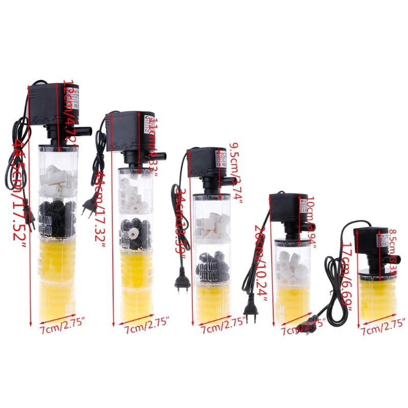 

1PC 3-in-1 1000-3500L/H Submersible Water Internal Filter Pump for Aquarium Fish Tank W215