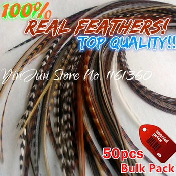 

6"-12" Valued 50pcs Grizzly Ombre Real Hair Rooster Feathers Plume Hair Styling Crochet Feather Hair Tool Extensions Accessories