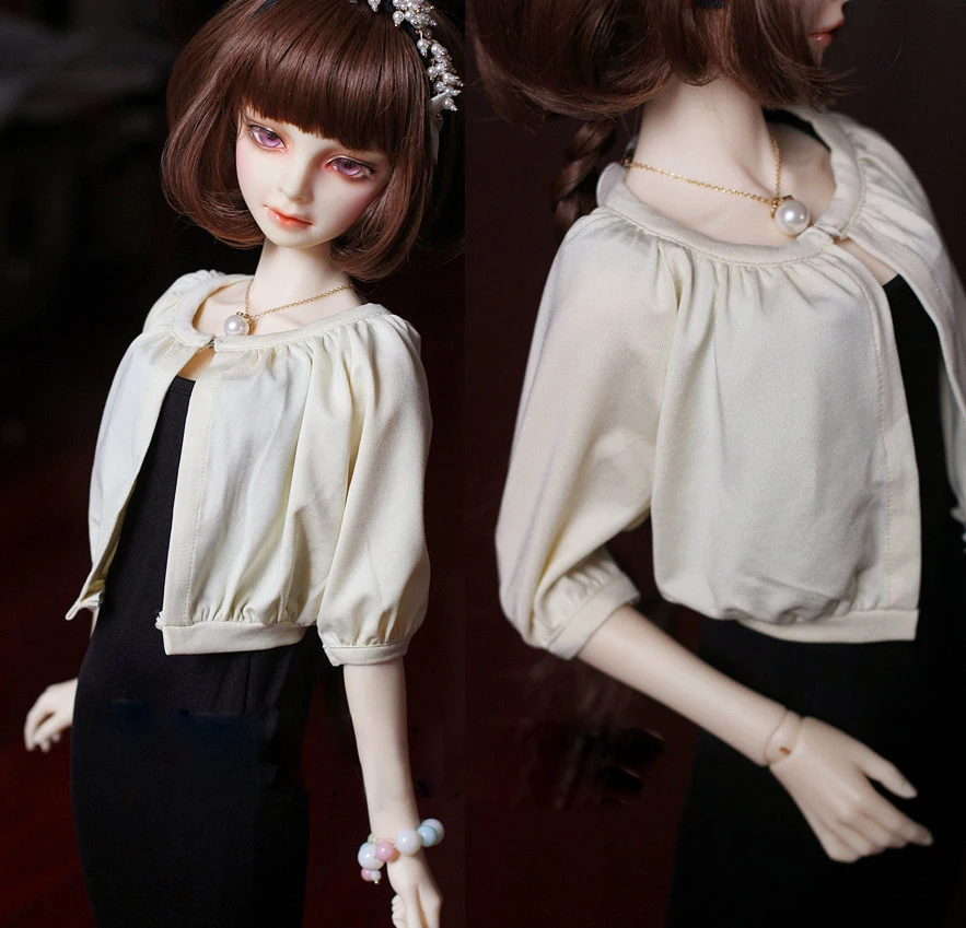 BJD кукла рубашка рисовая белая с натуральными морщинами 7 точечный рукав кардиган