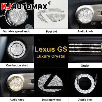 

KJAUTOMAX Crystal Decoration For LEXUS GS300 200T300H 450H Engine Start Button Logo Instrument Outle Sticker Clock Ring