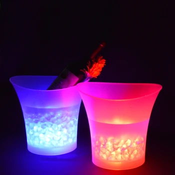 

Capacity 5L 7 Colors LED Light Changeable Ice Bucket Champagne Wine Beverage Drinks Beer Ice Cooler Bar Party Tools