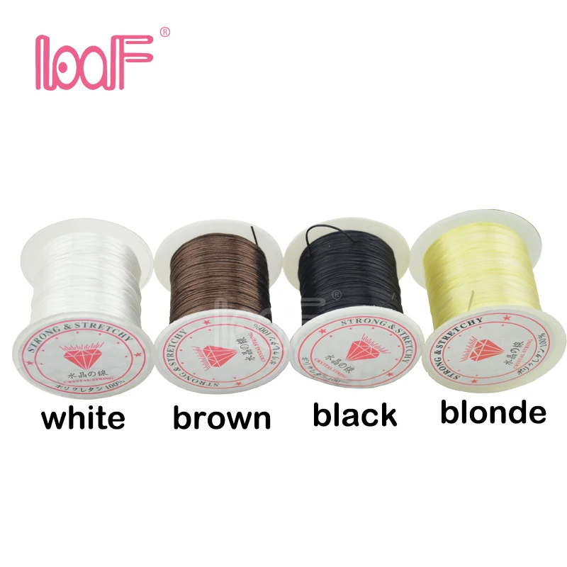 LOOF 10 Rolls 0.8mm Hair Extension Attaching Thread Stretchy Elastic